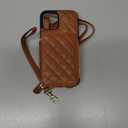 Bocasal Crossbody Wallet Case for iPhone 12/12 Pro, RFID Blocking PU Leather Zipper Handbag Purse Flip Cover, Kickstand Folio Case with Card Slots Holder Wrist Strap Lanyard 5G 6.1 Inch (Brown)