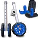 Top Glides Heavy Duty Bariatric 5" Walker Wheel Kit with FlexFit Walker Ski Glides (Dark Blue)