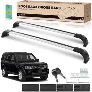 YHTAUTO Car Roof Rack Cross Bar Compatible with Land Rover LR3 2005-2009, LR4 2005-2016 w/Naked Fixed Point, 165 Lbs Aluminum Alloy Cargo Bar for Rooftop Tent Kayak Bike Luggage Snowboard Ski Board