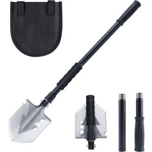 Folding Survival Shovel, Camping Shovel for Off Road, Gardening, Beach, Digging Dirt, Sand, Mud and Snow, Emergency and Outdoor, 29 inch