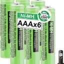 OSIM 6Pack BK-40AAABU Ni-MH AAA Rechargeable Batteries 1.2V AAA Ni-MH Rechargeable Batteries 400mah for Panasonic Cordless Phones, Remote Controls, Electronics