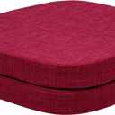 baibu 14x14 Memory Foam Metal Chair Cushions Set of 2, Dual-Layer Design Non-Slip Metal Dining Chair Pads Kitchen Seat Cushion with Machine Washable Cover, Red