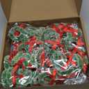 Hotop 100 Pcs Mini Christmas Wreaths Artificial Christmas Miniature Green Mini Wreath Artificial Xmas Wreaths Miniature Dollhouse Xmas Decorations for Tree Hanging Ornaments(1.57" d)