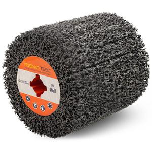 Black Cleaner Flap Wheels, Strip Drum, 110x100mm, 4 inch, for Pickling, Removing Rust, Paints, enamels, oxidations. for Burnishing Polishing Machine (40 GRIT)