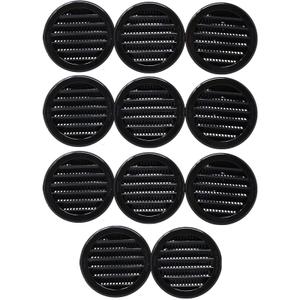 3" Round Plastic Louver Soffit Air Vent Reptile Screen Grille Cover (11, Black)