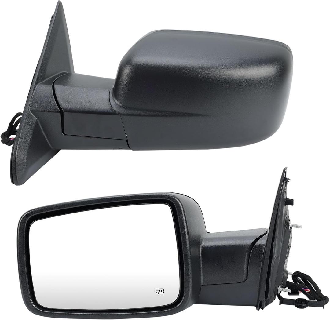 Left Driver Side Mirror Compatible with Dodge Ram 1500 2014-2018, 1500 Classic 2019-2022, 2500 2013-2018 Rearview Mirror with Power Heated Manual Folding, Temperature Sensor, 6 Pins