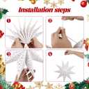 3PCS Christmas Paper Star Lantern, Lampshade 3D Paper Star Hanging Decoration Light Papers Lantern (White)
