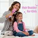 Hair Braiding Machine DIY Hair Salon Toys for Girls with Braider, Beads & Accessories, Kids Hair Styling Tool Toy Set for Girls 3 4 5-12 Years Old (Purple)