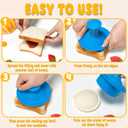 4 x Sandwich Cutter and Sealer Round Cut and Seal Sandwich Maker, Crustless Peanut Butter & Jelly Sandwich Cookie Cutter-Blue Round