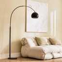 CO-Z Modern Arc Floor Lamp 69", Arch Floor Lamps with LED Bulb, Inner White Metal Shade and Marble Base, Contemporary Standing Light for Living Room Couch Sofa