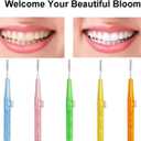 Interdental Brushes Oral Telescopic Type Dental Hygiene Brush Angled Interdental Toothpick Short Handle 30Pcs 5 Different Sizes Tooth Portable Cleaning Tool (Multi-Colored)