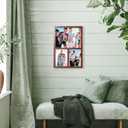 Collage Picture Frame for Wall, 8x10 with Two 5x7 Openings, Brown Farmhouse Rustic Wood Frame with HD Glass, Multi Opening Photo Frame for Wall or Tabletop Display