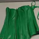 Bslingerie® Womens Faux Leather Zipper Front Bustier Corset Top (XL, Green)