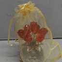 Red Rose Flower Crystal Figurine with Vase, Bouquet Flowers Ornament Gifts for Wife Girlfriend Women , Handmade Crystal Flower Collectible Home Table Decor for Valentine's Day Wedding Anniversary