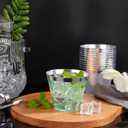 Hioasis 100Pcs 9OZ Clear Plastic Cups with silver Trim - Plastic Disposable Cups, Heavy Duty & BPA-free for Party, Wedding, Celebrations, 9oz_100pack
