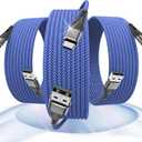 USB C to USB A Cable, Nylon Braided 3 Pack 3 ft Type C 3A Fast Charger Cord for iPhone 16/15 pro max, Samsung Galaxy S22 S21 S20 S10 S9 S10E, Note 20 10 9 8, Moto G7 G8, LG K51& More (Blue)