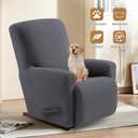 Recliner Chair Covers,1 Piece Stretch Recliner Cover Washable Furniture Protector with Elastic Bottom for Pets Kids Spandex Jacquard Fabric Small Checks(Recliner,Dark Gray)