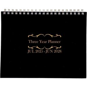 2 x 3 Year Calendar Monthly Planner Spiral Bound Approx 11" x 8.5" Start On JULY (Black)