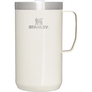 Stanley Stay-Hot Camp Mug 12 oz & 24 oz | Press Fit Drink Through Lid | Cup for Coffee, Tea and Drinks | Insulated Stainless Steel Coffee Mug | BPA-Free (Cream Gloss)