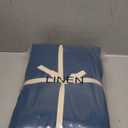 Shilucheng 100% French Linen Sheets - Queen Size Bed Sheets, Breathable & Cooling Pure Linen Sheets,Soft Durable and Tear Resistant -16 Inch Deep Pocket - 4Pcs (Navy Blue, Queen)