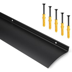 4" W 40" L Extra-Wide Heavy-Duty Door Rain Drip Guard Cap, Aluminum Rain Deflector for Windows Doors Guard, Stops Rain Moisture Damage for Home, Storefront, RV (40" L, Black, Straight)