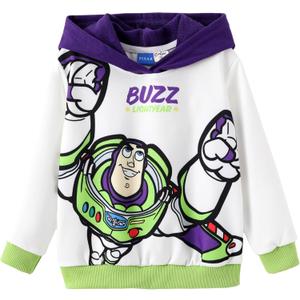Disney Marvel Spiderman Star Wars Toy Story Boy Girl Hoodies Pullover Sweatshirts Lightweight Zip Up Hooded Toddler Kid 2-12Y (5-6 Years, Buzz Lightyear-White)