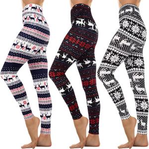 Liitrsh 3 Pcs Women's Christmas Leggings, High Waisted Soft Yoga Pants, Ankle Length Tights, Enhanced Fabric 2026 Upgraded (Large)