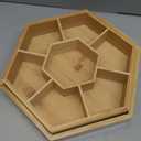 Snack Tray with Lid That Doubles as a Serving Tray  13"x11" Bamboo Wooden Dry Fruit Tray for Nuts & Candy, Decorative Trays for Home Decor, Coffee Table or Ottoman Use (Bamboo, 13"x11")