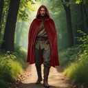 CICOCI Adult Medieval Velvet Hooded Cloak Men Renaissance Cape with Hood Halloween Costume (Red)