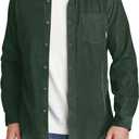 Eddie Bauer Mens Corduroy Long-Sleeve Shirt (X-Large, Dark Olive)