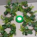 6 PCS Mini St. Patrick's Day Glitter Shamrocks Wreath for Front Door St. Patrick's Day Kitchen Cabinet Wreaths Decorations with Ribbon Small Lucky Green Irish Clover Berry Wreath for Porch Wall Window