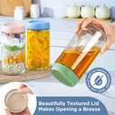 DRKIO 24 Oz Overnight Oats Containers with Lids - 4 Pack Glass Storage Jars with Airtight Lids Wide Mouth Mason Food Jars Great for Meal Prep Salad Chia Pudding Snacks Yogurt Sugar Spice Cereal