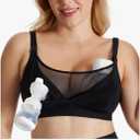 Momcozy Mesh Support Pumping Bra Hands Free Suitable for 36C-44G, Comfortable Plus Size Pumping and Nursing Bra in One L Plus