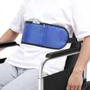 Wheelchair Seat Belt, Enlarge Medical Restraints Straps for Dementia Patients Anti-Fall Constrained Bands for Elderly, Adjustable Wheelchair Safety Harness with Zipper Pocket, Blue