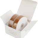 MEEDEE Copper Velvet Ribbon 1 Inch Single Face Nylon Velvet Ribbon 2 Rolls 20 Yards Cognac Ribbons for Christmas Tree, Gift Wrappig, Rustic Wreath, Velvet Bow Making, Floral Bouquet, Home Decor