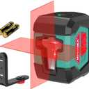 Laser Level, 50 Feet Cross Line Laser with Dual Module, Self Leveling Laser Level, Switchable Self-Leveling Vertical and Horizontal Line Construction Picture Hanging, Battery Included, Laser class: II (Small)