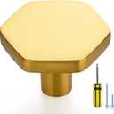 Ravinte 30 Pack Brushed Brass Solid Kitchen Cabinet Knobs Zinc Alloy Door Knobs Cabinet Hardware Gold Dresser Handles Drawer Knobs Brushed Brass Drawer Pulls with Screwdriver