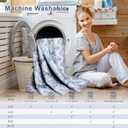 5x7 Area Rug for Bedroom, Machine Washable Rugs with Non-Slip Backing for Living Room, Soft Vintage Carpet Kitchen Laundry Kids Room Decor, Blue & Brown