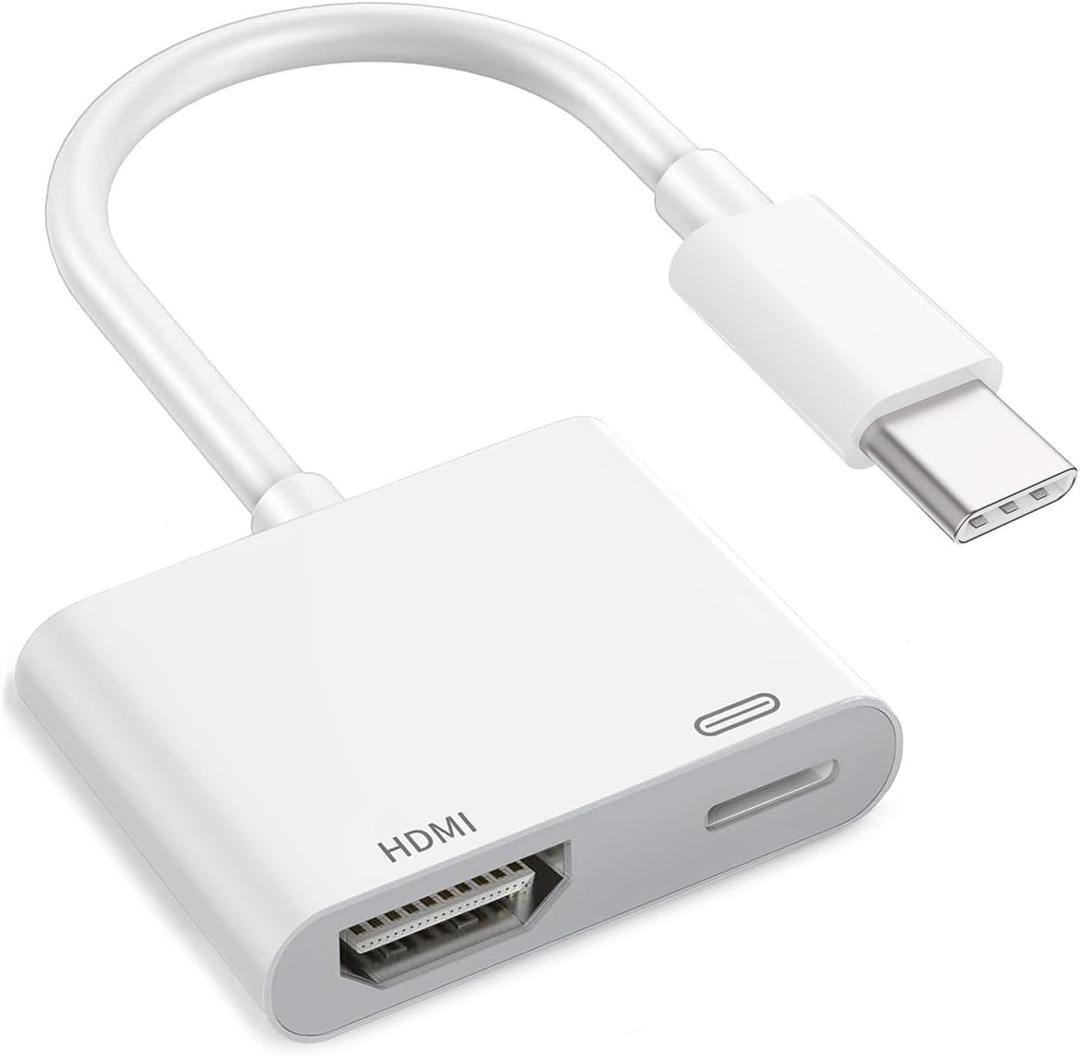 Apple USB-C to HDMI Adapter 4K@120Hz for iPhone 15 16 17 to TV, MFi Certified Type-C to HDMI 2.3 Dongle Cord with 100W Fast Charging Port for MacBook Pro/Air, iPad Pro, iMac, Galaxy S25/S24 and More