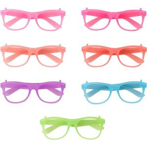 8Pack Glow in the Dark Party Glasses Frames Neon Color Eyeglasses Accessories for Photobooth Birthday Carnival