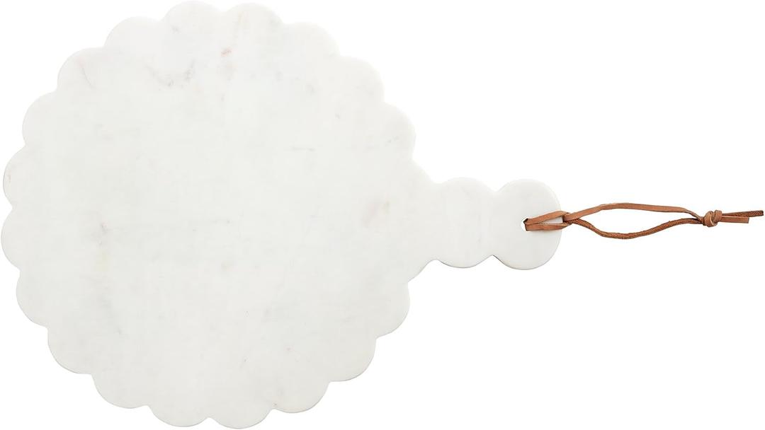 Mud Pie Scalloped Marble Board, 17"L x 13"W