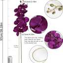 38 Inch Purple Flowers Faux Orchid 6 PCS Orchids Artificial Flowers Velvet Flowers Long Stem Artificial Flowers for Tall Vase for Home Wedding Decoration(Dark Purple)