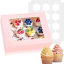 12PCS Cupcake Boxes Hold Cupcakes, Cupcake Containers with Window