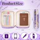 Maitys Bible Cover Case for Women, Large Bible Bags with Durable Handle, Quilted Carrying Case Organizer with Study Supplies Accessories, Christian Gifts for Girls