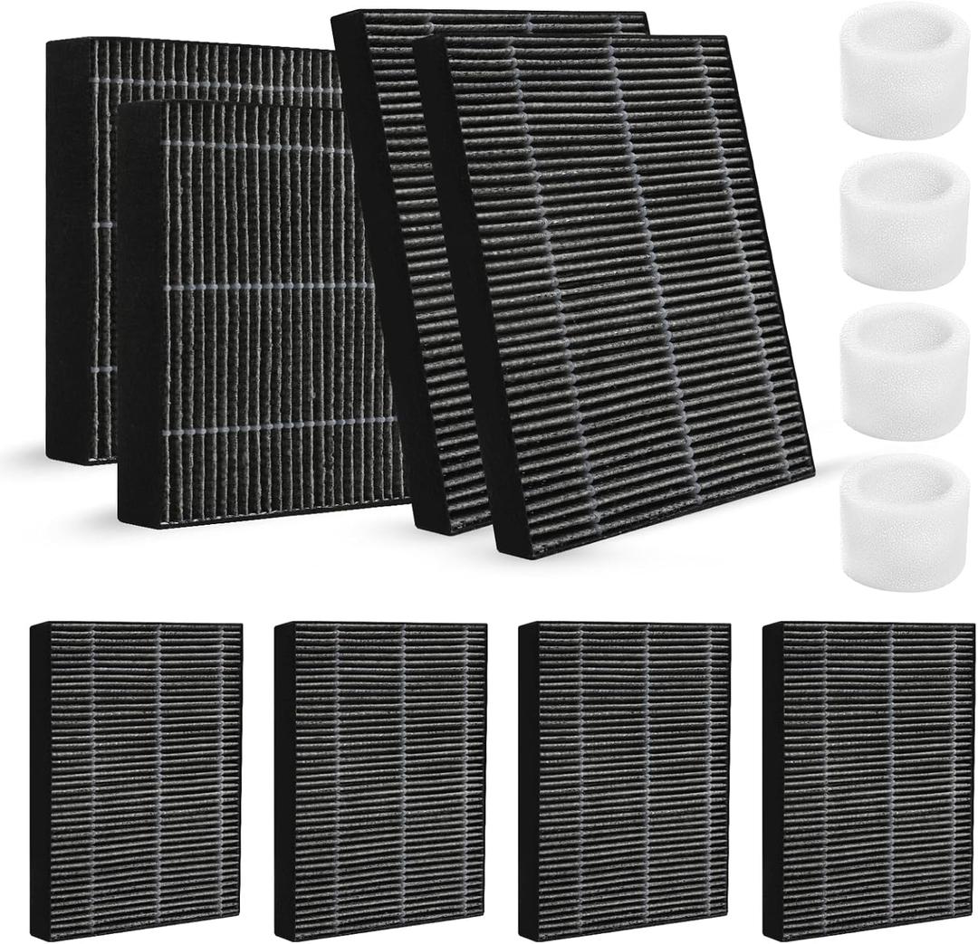 8-Pack Humidifier Premium Replacement Filters for LEVOIT Superior 6000S Smart Evaporative Humidifier + 4-Pack Top Fill Humidifier Filters Replacement, Gray