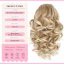12 Inch Ponytail Extension - Soft Wavy Pony Tails Hair Extensions, Claw Clip Ponytail Extension, Synthetic Hair Extensions Ponytail, Clip in Ponytail (Color: Medium Blonde With Bleach Blonde Ends)