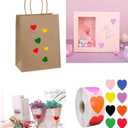 Color Heart Sticker Labels, 500 Pieces Heart Sticker 25mm Heartn Sticker Labels Rolls Writable Surface 8 Colors Choice Self Adhesive Labels for Calendar Planner Organization Decorations (Mixcolors)