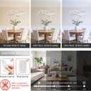 Modern Chandelier Silver D20in LED Pendant Light Fixtures for Kitchen Island, Contemporary Ring Chandelier High Ceiling with Remote Control for Dining Room Living Room Entryway, 3000-6500K, Small