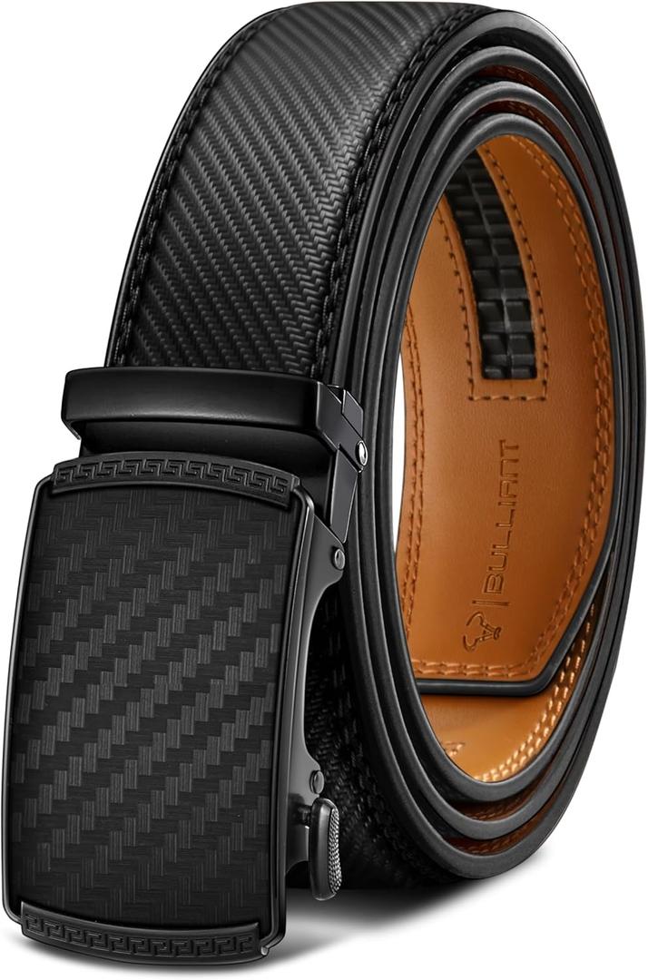 BULLIANT Men's Belt,Slide Ratchet Belt Adjsutable For Men Suit Casual Jeans Gift Boxed,Trim To Fit (Black231)