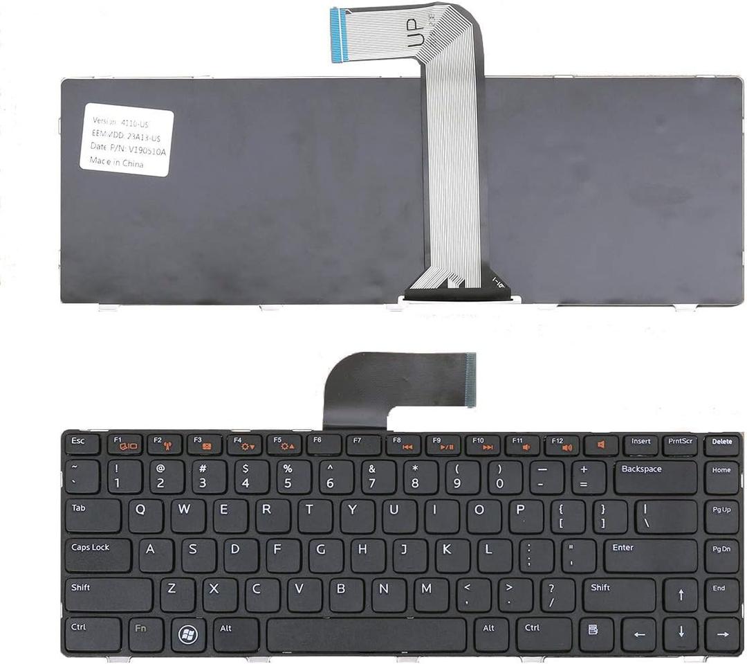 Laptop Replacement Keyboard for Dell Inspiron 14R N4110 N4120 M4110 N4050 N5040 N5050 M5040 M5050, VOSTRO 1440 1445 1450 1550 2420 2520 3350 3450 3460 3550 3555 3560 Black US Layout